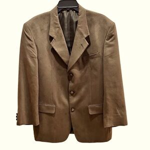 Georgio Giovanno Brown Ultra Suede Sport Coat 3 Button Front Sz 40R